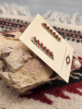 Load image into Gallery viewer, CORAL NEEDLEPOINT POST STYLE EARRINGS- ZUNI - R.S.
