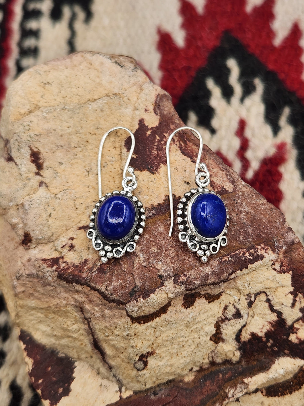 LAPIS EARRINGS - OVAL