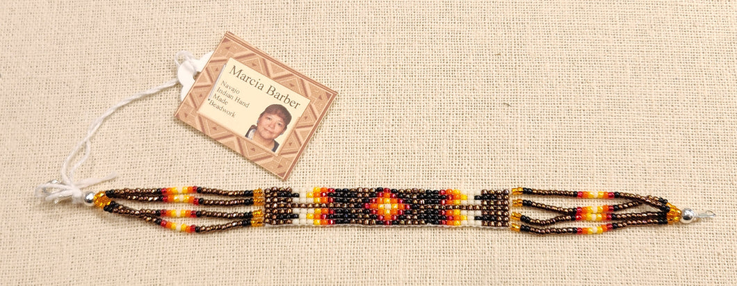NAVAJO BEADED BRACELET - BRONZE - MARCIA BARBER