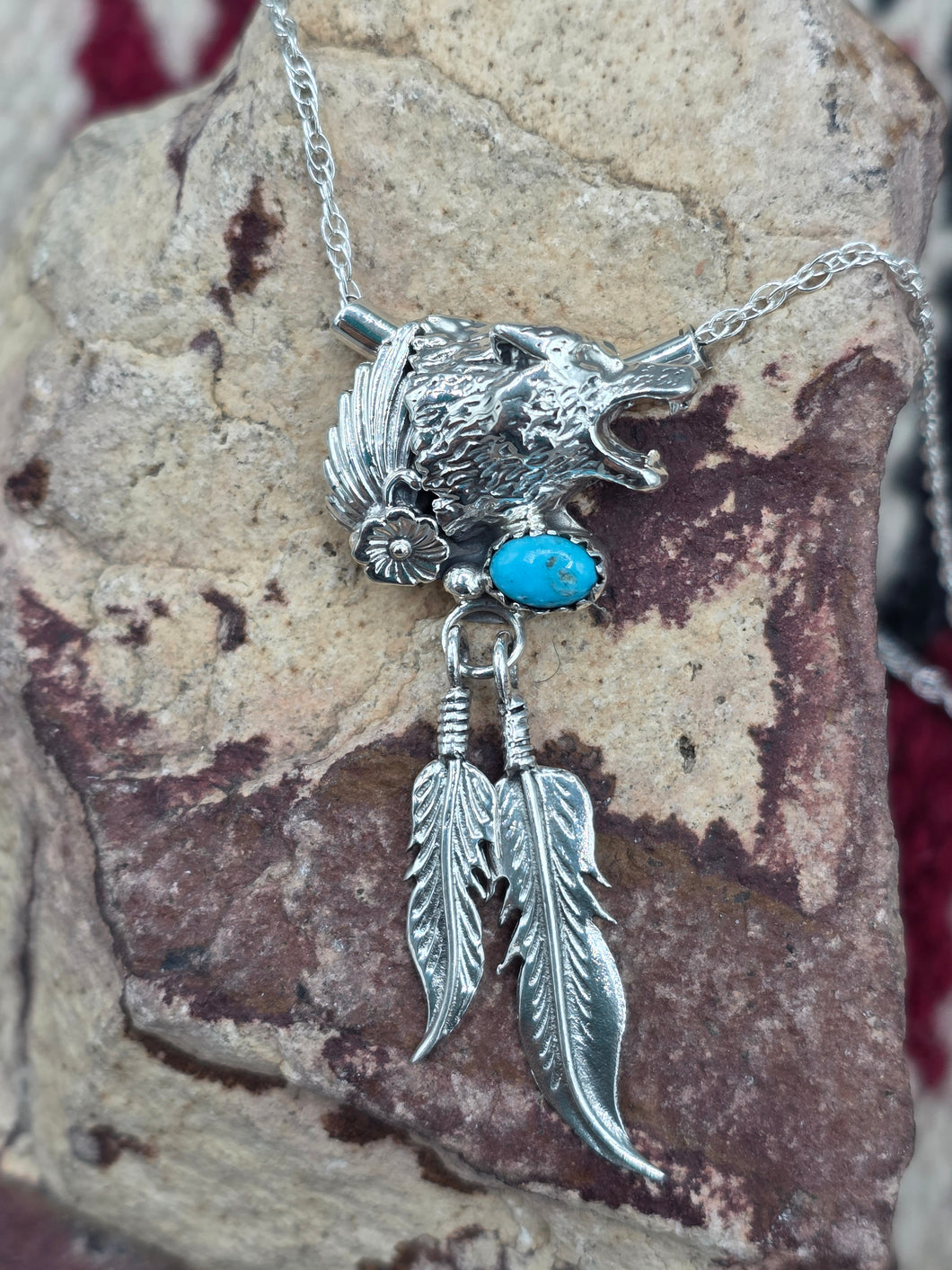 TURQUOISE WOLF NECKLACE
