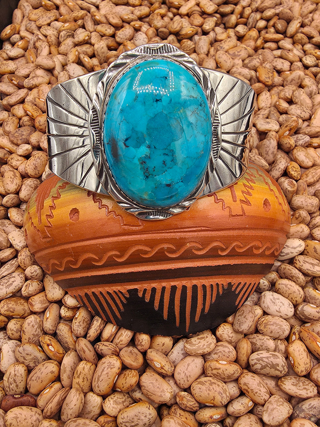 TURQUOISE CUFF BRACELET- HERBERT TSOSIE