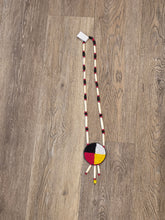 Load image into Gallery viewer, HORN BEADED ROSETTE NECKLACE- MEDICINE WHEEL
