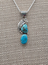 Load image into Gallery viewer, TURQUOISE 2 STONE PENDANT- HERBERT ETSITTY
