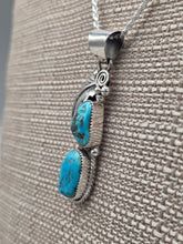 Load image into Gallery viewer, TURQUOISE 2 STONE PENDANT- HERBERT ETSITTY
