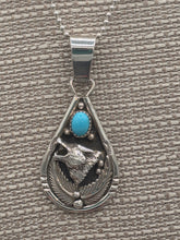 Load image into Gallery viewer, TURQUOISE WOLF PENDANT- DARRELL MORGAN
