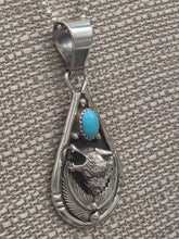 Load image into Gallery viewer, TURQUOISE WOLF PENDANT- DARRELL MORGAN
