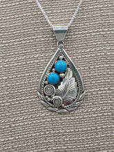 Load image into Gallery viewer, EX LARGE 2 TURQUOISE STONE TEARDROP NECKLACE- JULIA ETSITTY
