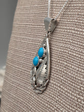 Load image into Gallery viewer, EX LARGE 2 TURQUOISE STONE TEARDROP NECKLACE- JULIA ETSITTY
