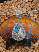 Load image into Gallery viewer, EX LARGE 2 TURQUOISE STONE TEARDROP NECKLACE- JULIA ETSITTY
