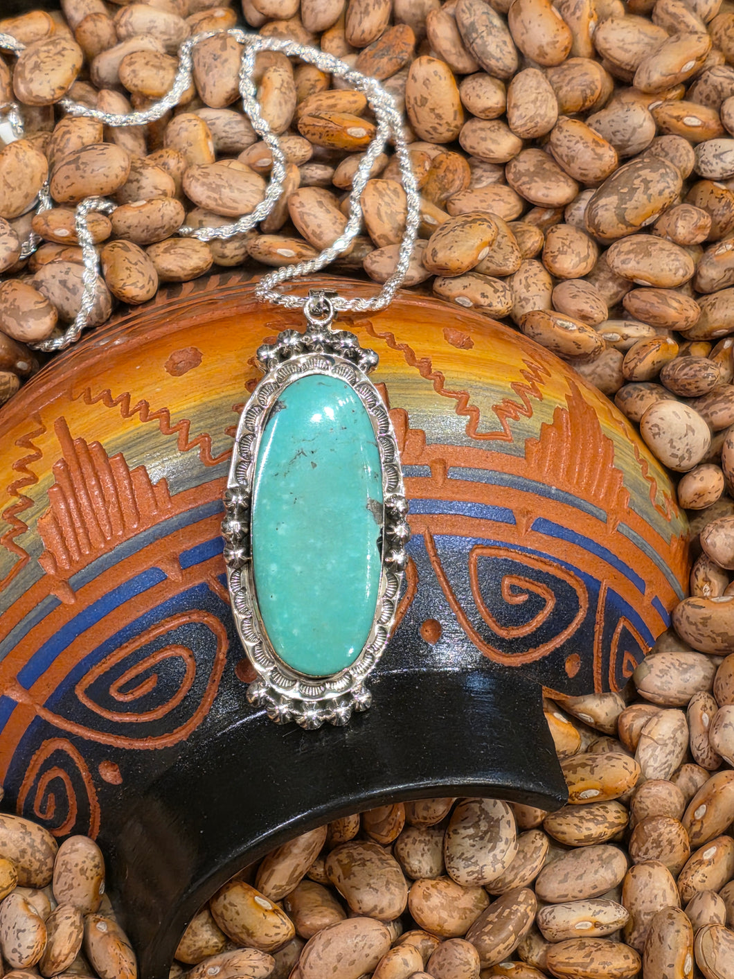 TURQUOISE OVAL NECKLACE - GREGG YAZZIE