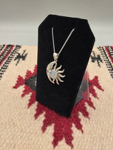 Load image into Gallery viewer, MOONSTONE SUN &amp; CRESCENT MOON NECKLACE
