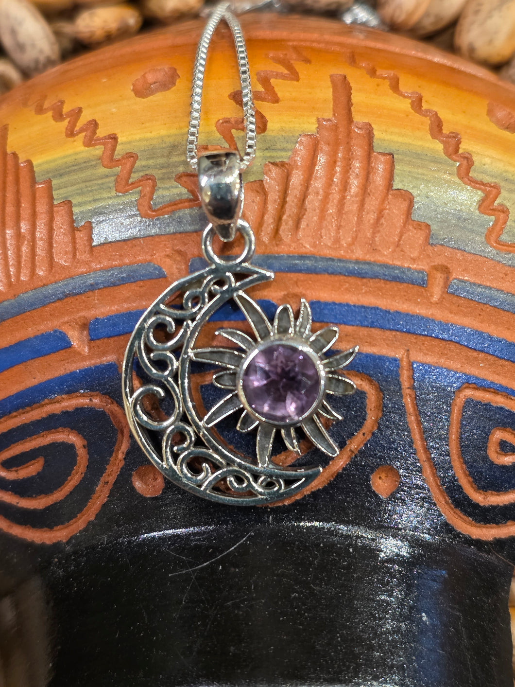 AMETHYST MOON & SUN NECKLACE