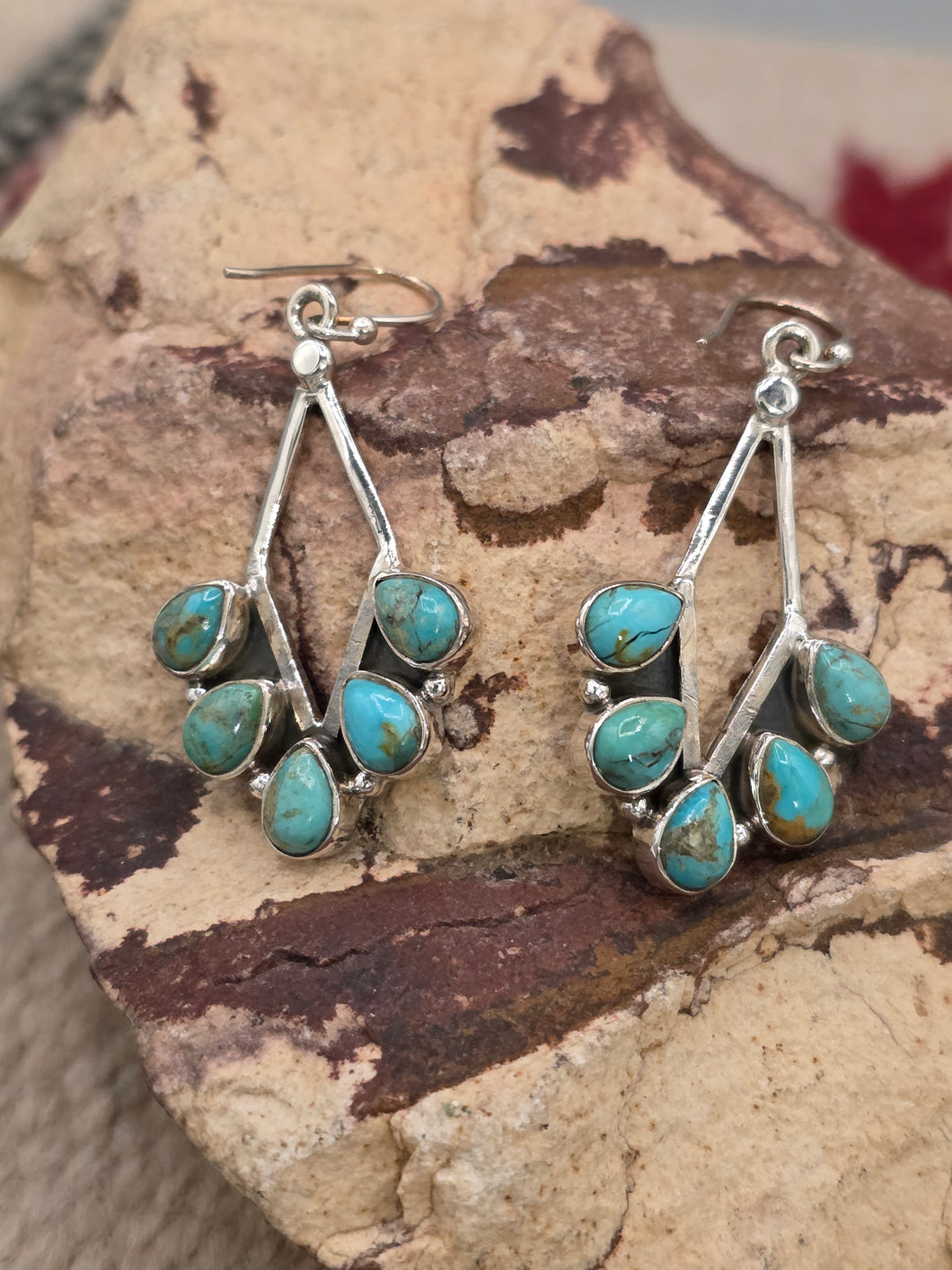 TURQUOISE 4 STONE EARRINGS
