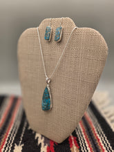 Load image into Gallery viewer, BLUE COPPER TURQUOISE NECKLACE AND EARRING SET
