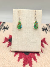 Load image into Gallery viewer, GREEN COPPER TURQUOISE EARRINGS - TEARDROP
