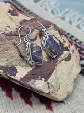 Load image into Gallery viewer, PURPLE COPPER TURQUOISE EARRINGS - GEOMETRIC
