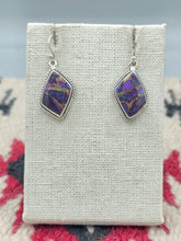 Load image into Gallery viewer, PURPLE COPPER TURQUOISE EARRINGS - GEOMETRIC
