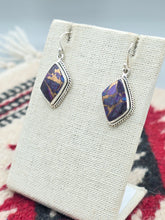 Load image into Gallery viewer, PURPLE COPPER TURQUOISE EARRINGS - GEOMETRIC
