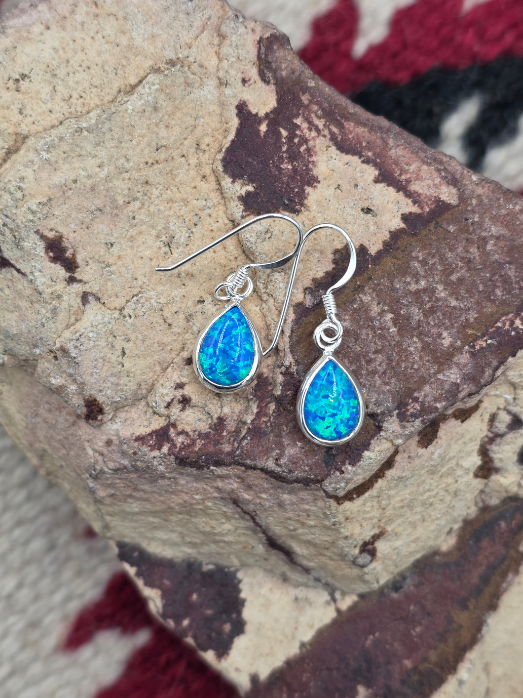 BLUE OPAL EARRINGS - TEADROP