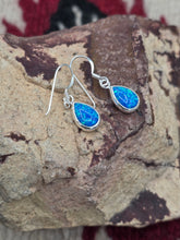 Load image into Gallery viewer, BLUE OPAL EARRINGS - TEADROP
