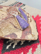 Load image into Gallery viewer, CHAROITE EARRINGS - GEOMETRIC
