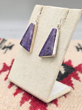 Load image into Gallery viewer, CHAROITE EARRINGS - GEOMETRIC
