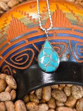 Load image into Gallery viewer, TURQUOISE INLAY PENDANT- ZUNI- DERRICK &amp; LORELIA CHAVEZ
