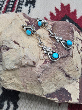 Load image into Gallery viewer, TURQUOISE POST DANGLE EARRINGS- ZUNI - JULIE ONDELACY LAHI
