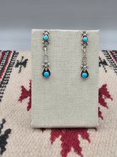 Load image into Gallery viewer, TURQUOISE POST DANGLE EARRINGS- ZUNI - JULIE ONDELACY LAHI

