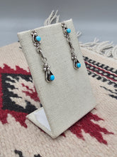 Load image into Gallery viewer, TURQUOISE POST DANGLE EARRINGS- ZUNI - JULIE ONDELACY LAHI
