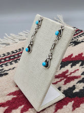 Load image into Gallery viewer, TURQUOISE POST DANGLE EARRINGS- ZUNI - JULIE ONDELACY LAHI
