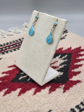 Load image into Gallery viewer, TURQUOISE INLAY EARRINGS  - ZUNI - DRENA LEEKYA
