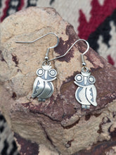 Load image into Gallery viewer, STERLING SILVER OVERLAY OWL EARRINGS- HOPI - DANIELLE WADSWORTH
