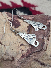 Load image into Gallery viewer, STERLING SILVER OVERLAY WOLF EARRINGS - HOPI - DANIELLE WADSWORTH
