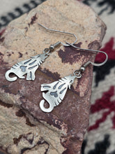Load image into Gallery viewer, STERLING SILVER OVERLAY WOLF EARRINGS - HOPI - DANIELLE WADSWORTH
