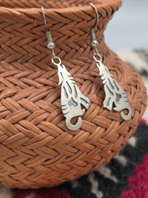 Load image into Gallery viewer, STERLING SILVER OVERLAY WOLF EARRINGS - HOPI - DANIELLE WADSWORTH
