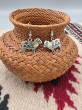 Load image into Gallery viewer, STERLING SILVER OVERLAY SHEEP  EARRINGS - HOPI - DANIELLE WADSWORTH
