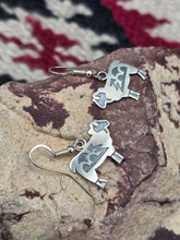 Load image into Gallery viewer, STERLING SILVER OVERLAY SHEEP  EARRINGS - HOPI - DANIELLE WADSWORTH

