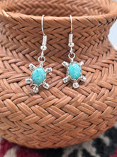 Load image into Gallery viewer, TURQUOISE TURTLE EARRINGS - ZUNI - RICHARD &amp; TRISTA SIOW
