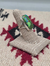 Load image into Gallery viewer, GREEN COPPER TURQUOISE RING - RECTANGULAR - SIZE 6.5
