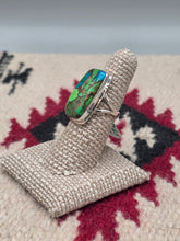 Load image into Gallery viewer, GREEN COPPER TURQUOISE RING - RECTANGULAR - SIZE 6.5
