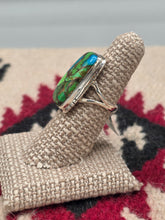 Load image into Gallery viewer, GREEN COPPER TURQUOISE RING - RECTANGULAR - SIZE 6.5
