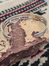 Load image into Gallery viewer, BLUE OPAL INLAY DOUBLE ROW CUFF BRACELET- ZUNI - ANSON WALLACE
