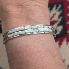 Load image into Gallery viewer, WHITE OPAL ZUNI INLAY CUFF BRACELET - ANSON WALLACE
