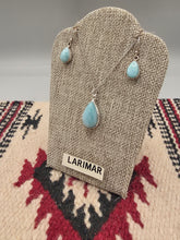 Load image into Gallery viewer, LARIMAR NECKLACE &amp; EARRINGS SET - TEARDROP
