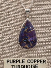 Load image into Gallery viewer, PURPLE COPPER TURQUOISE PENDANT &amp; EARRING SET - TEARDROP
