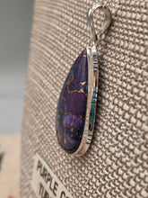 Load image into Gallery viewer, PURPLE COPPER TURQUOISE PENDANT &amp; EARRING SET - TEARDROP
