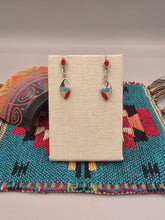 Load image into Gallery viewer, MULTI STONE INLAY ZUNI EARRINGS  - FRANCES LEEKYA - CORAL
