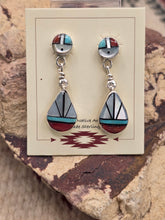 Load image into Gallery viewer, EYE OF GOD INLAY EARRINGS- ZUNI - OLA ERIACHO
