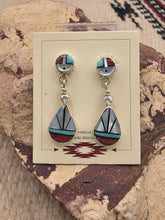 Load image into Gallery viewer, EYE OF GOD INLAY EARRINGS- ZUNI - OLA ERIACHO
